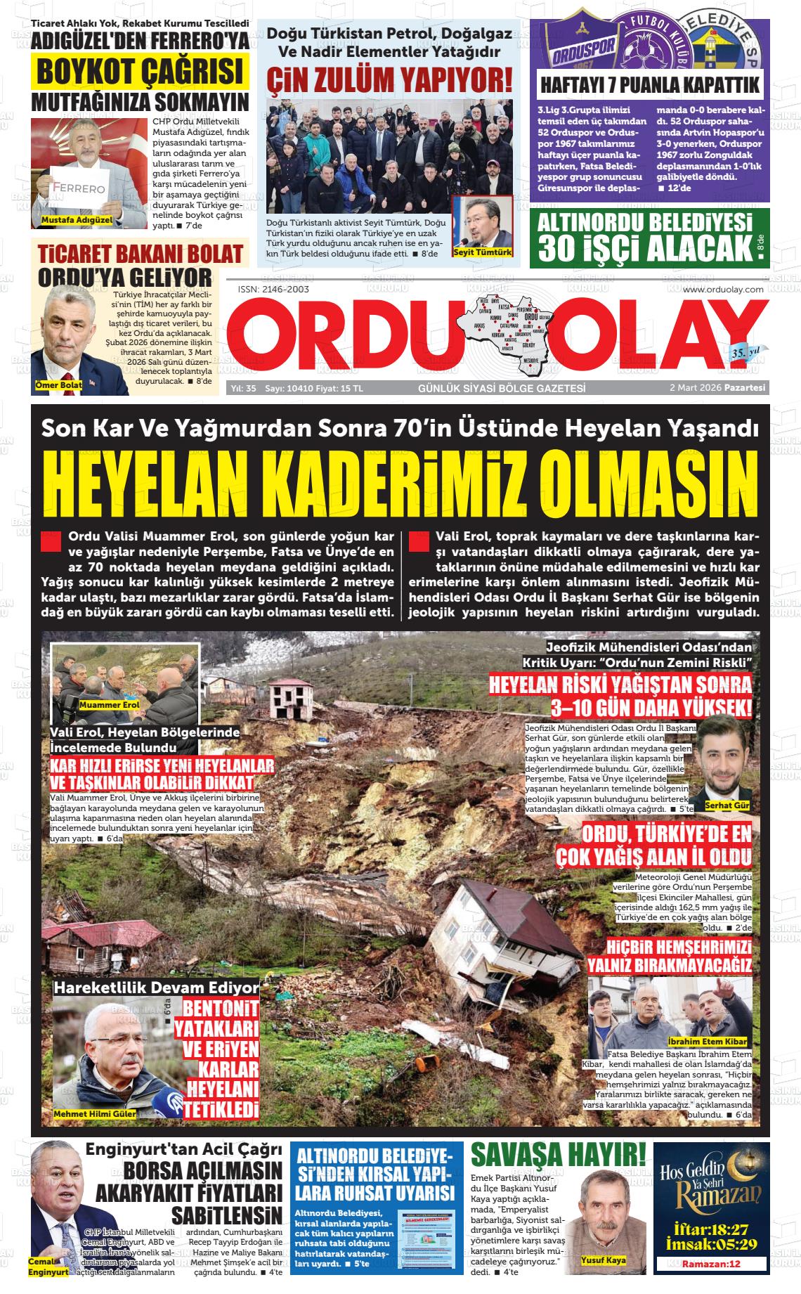 Ordu Olay 02.03.2026