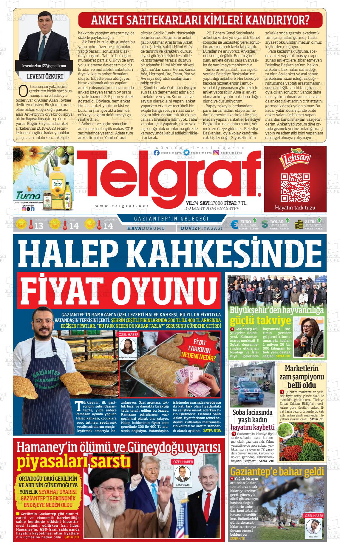 Gaziantep Telgraf 02.03.2026