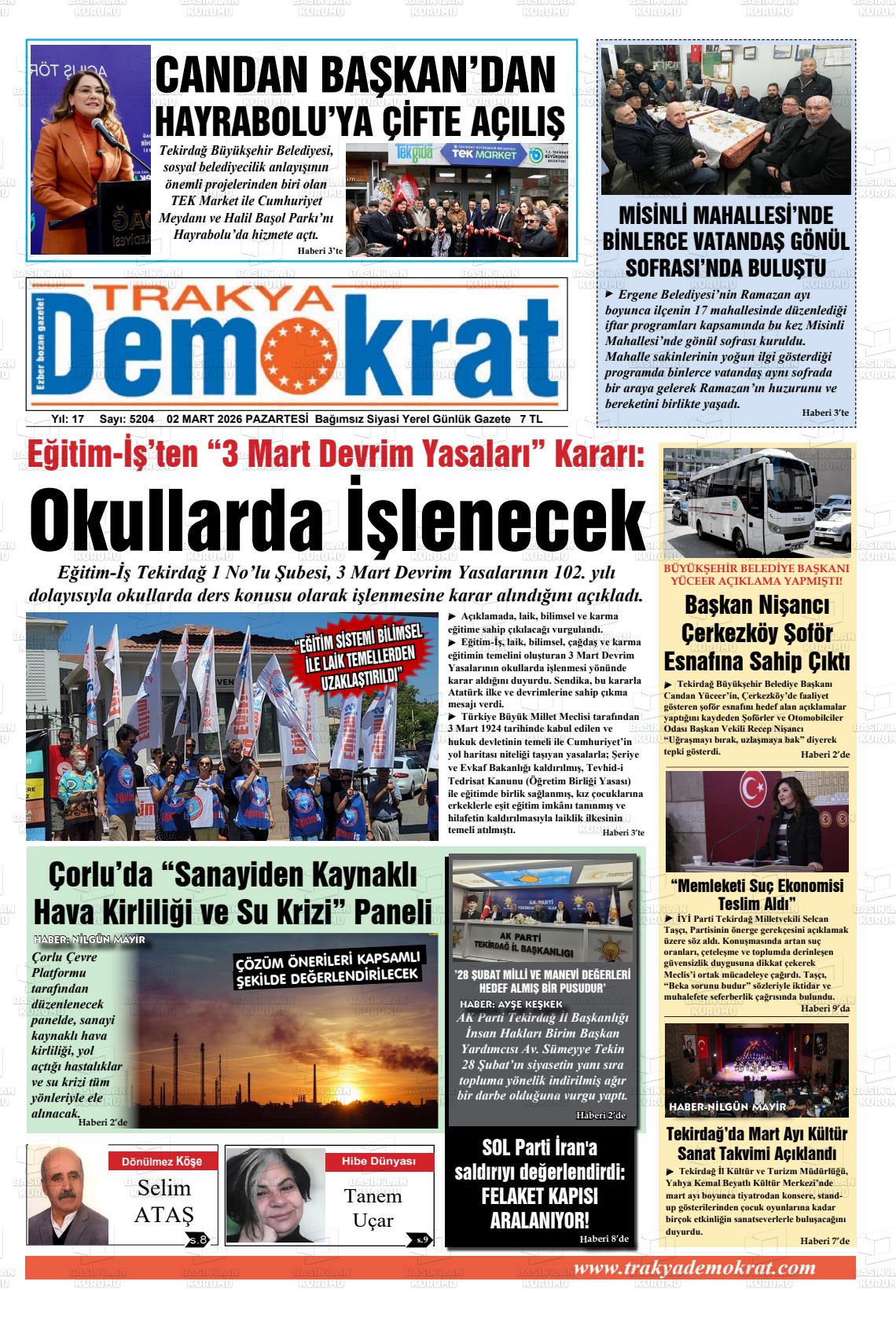 Tekirdag Trakyademokrat 02.03.2026