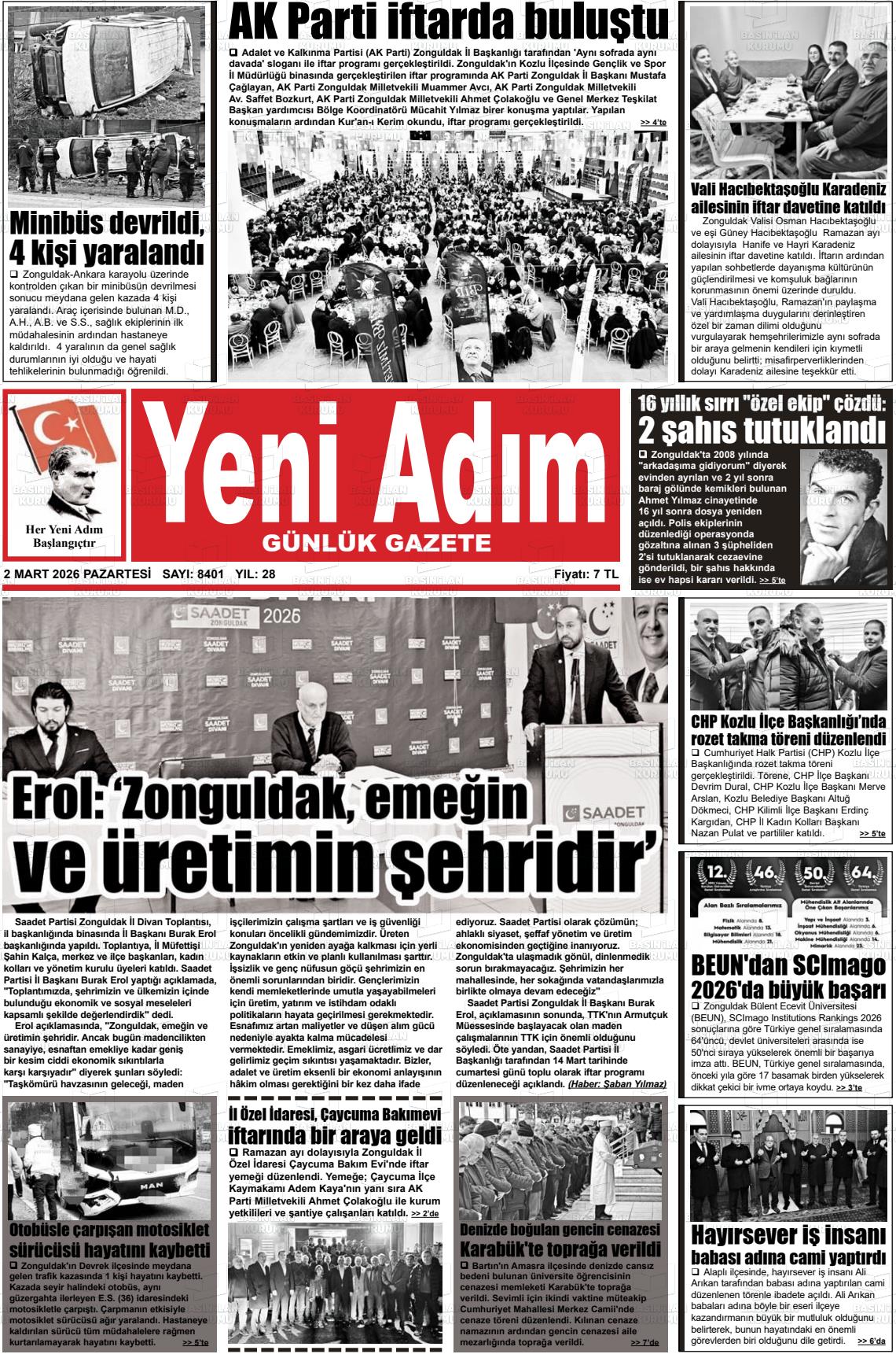Zonguldak Yeniadim 02.03.2026