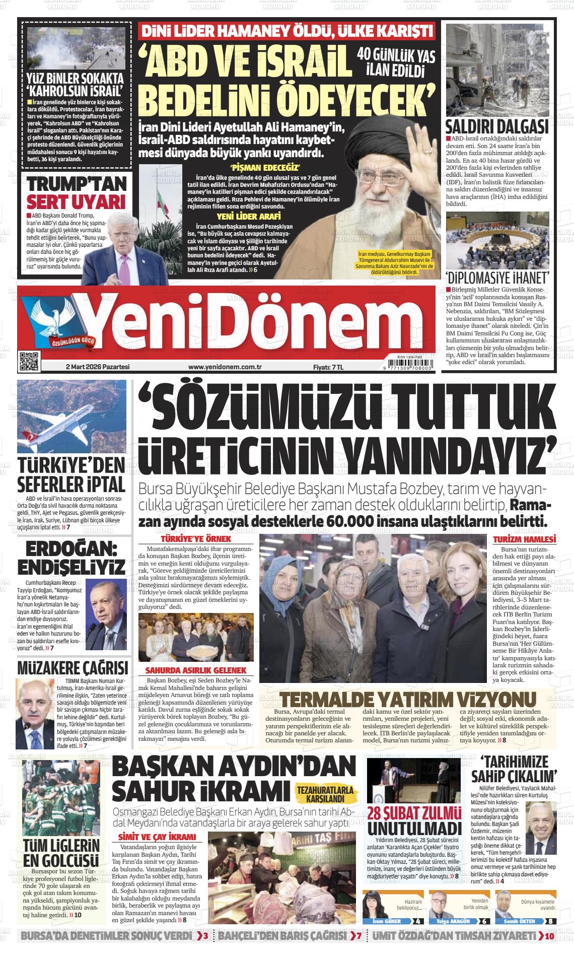 Bursa Yenidonem 02.03.2026