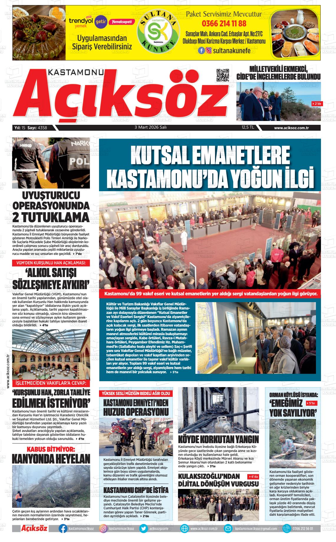 Kastamonu Aciksoz 03.03.2026