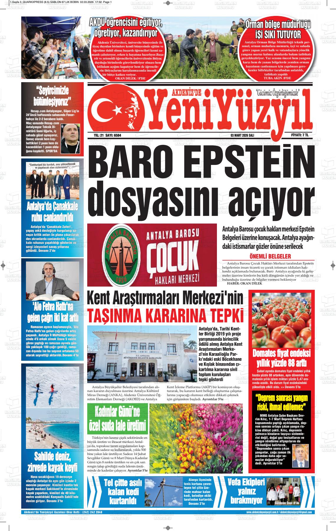 Antalya Akdenizdeyeniyuzyil 03.03.2026