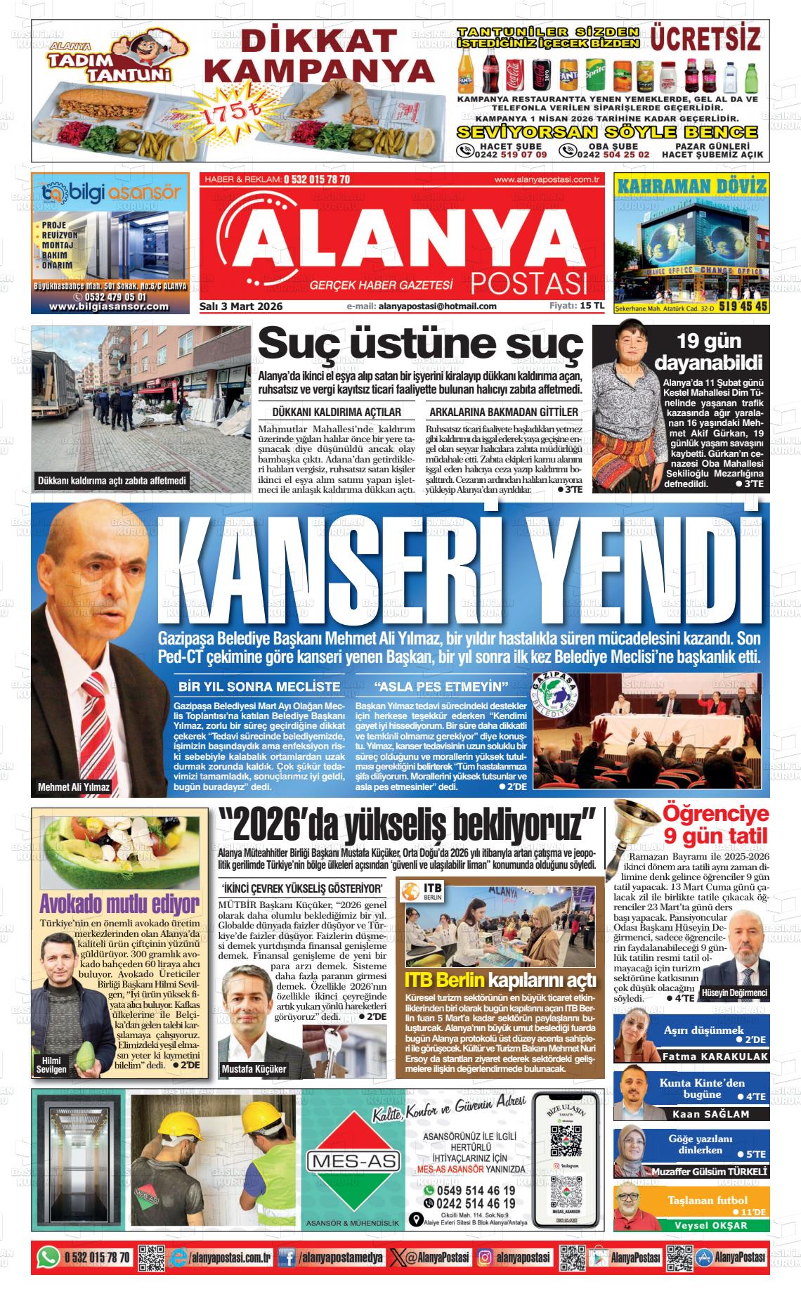 Antalya Alanyapostasi 03.03.2026