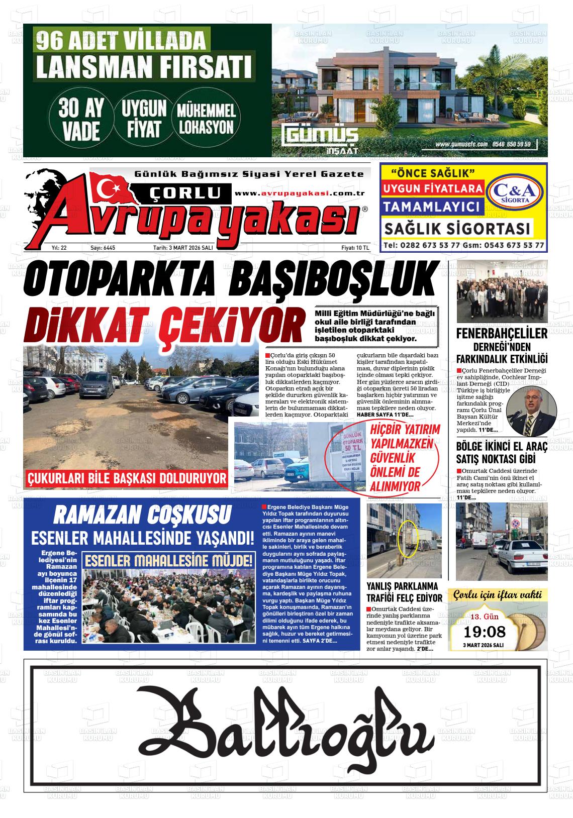 Tekirdag Avrupayakasi 03.03.2026