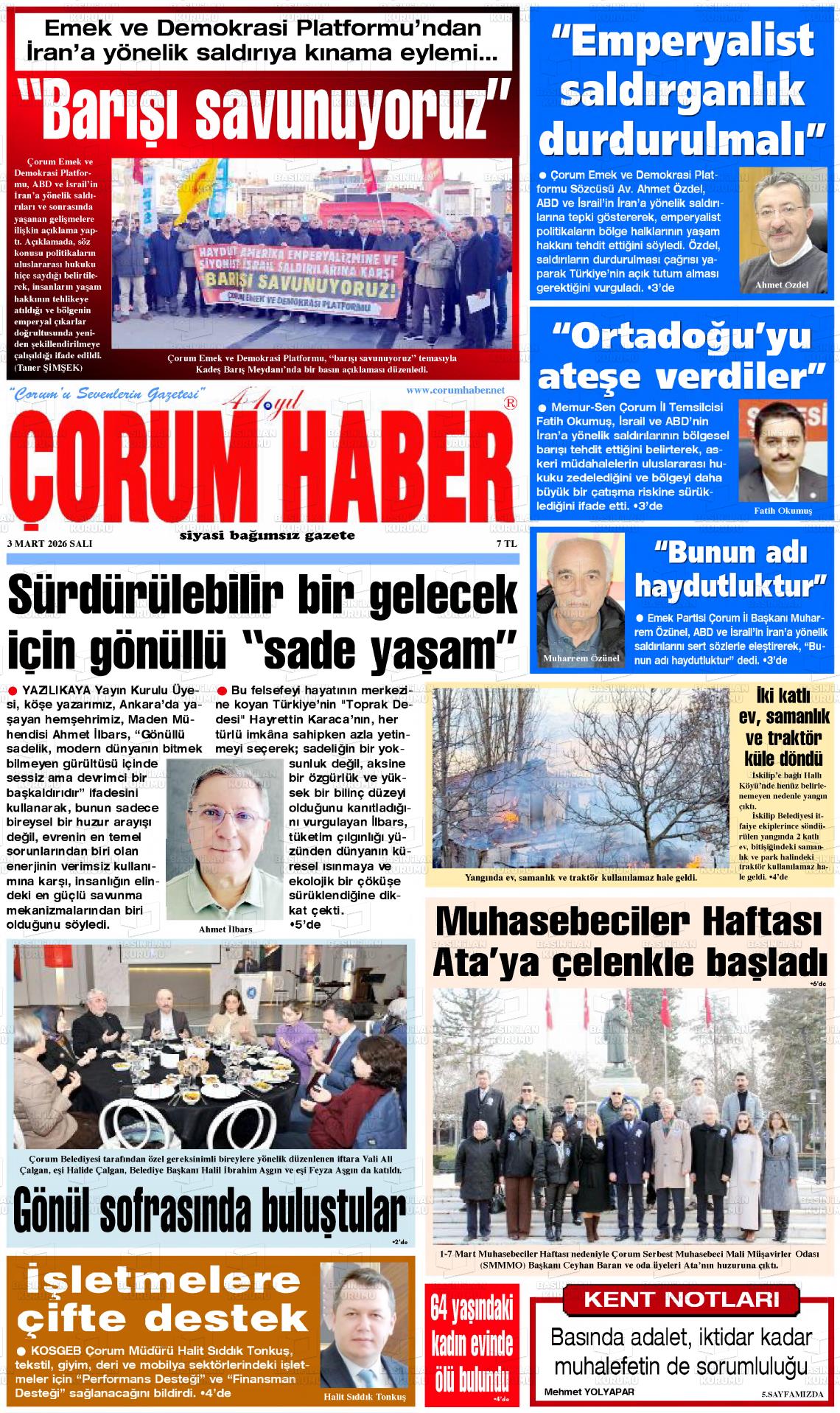 Corum Haber 03.03.2026