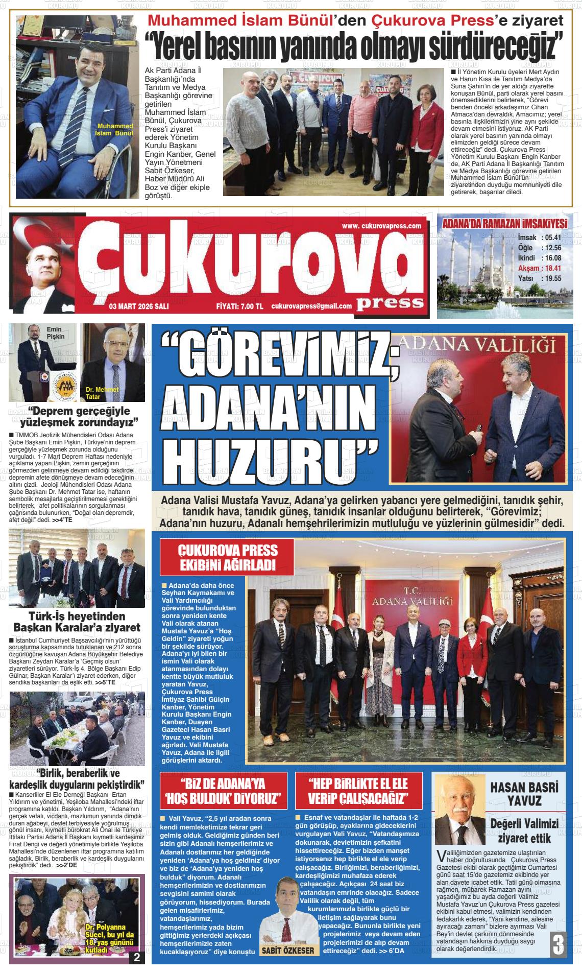 Adana Cukurovapress 03.03.2026