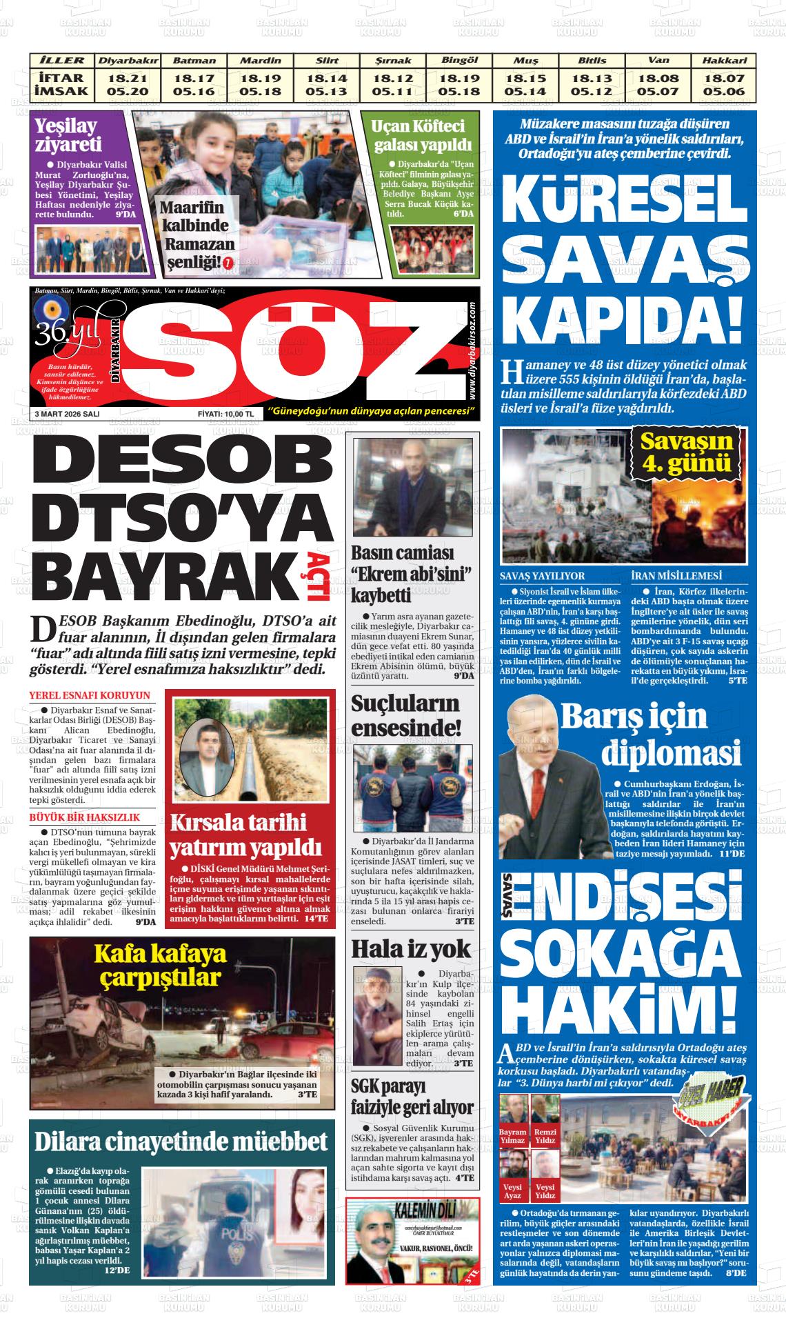 Diyarbakir Soz 03.03.2026