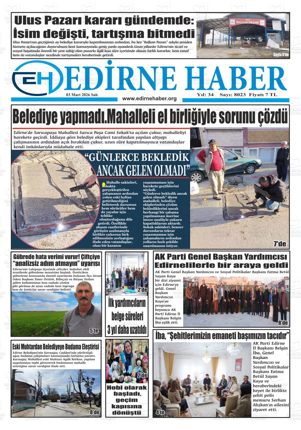 Edirne Haber 03.03.2026