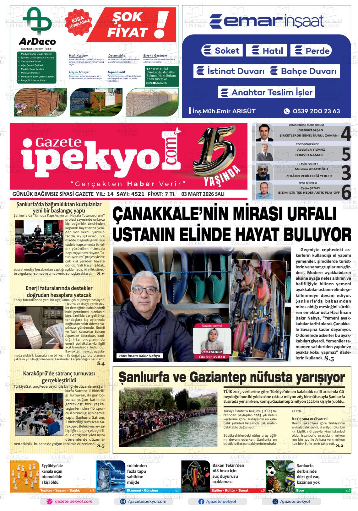 Sanliurfa Gazeteipekyol 03.03.2026