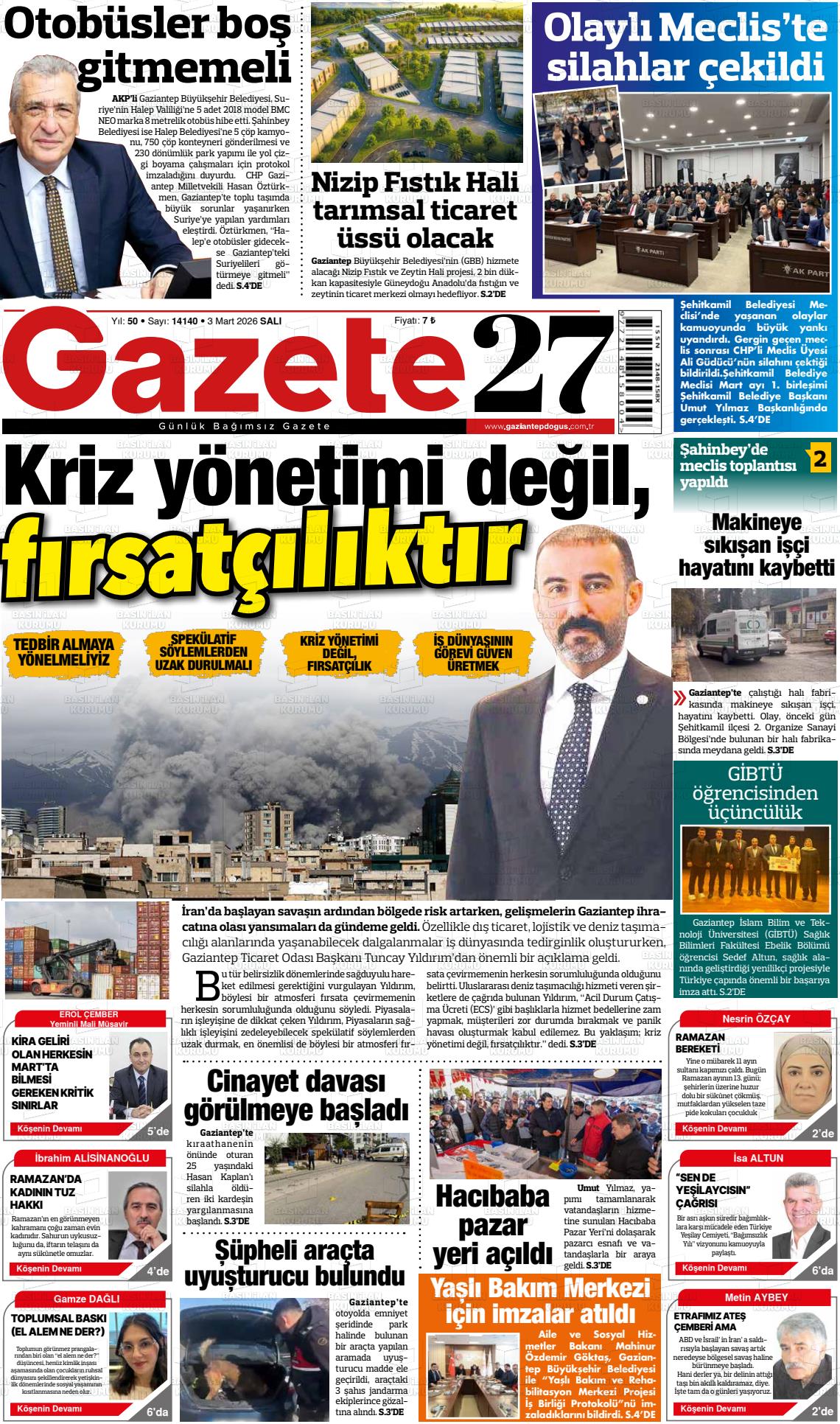 Gaziantep Dogus 03.03.2026