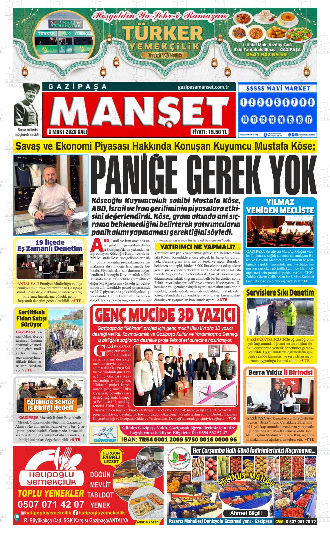 Antalya Gazipasamanset 03.03.2026