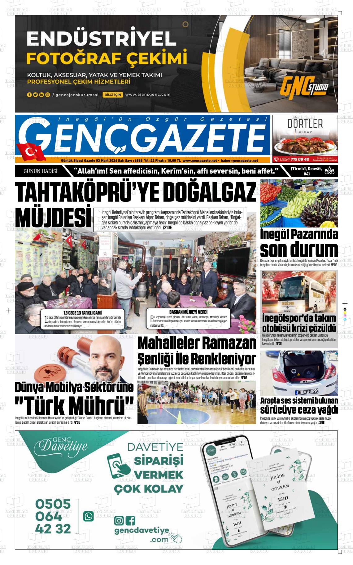 Bursa Gencgazete 03.03.2026