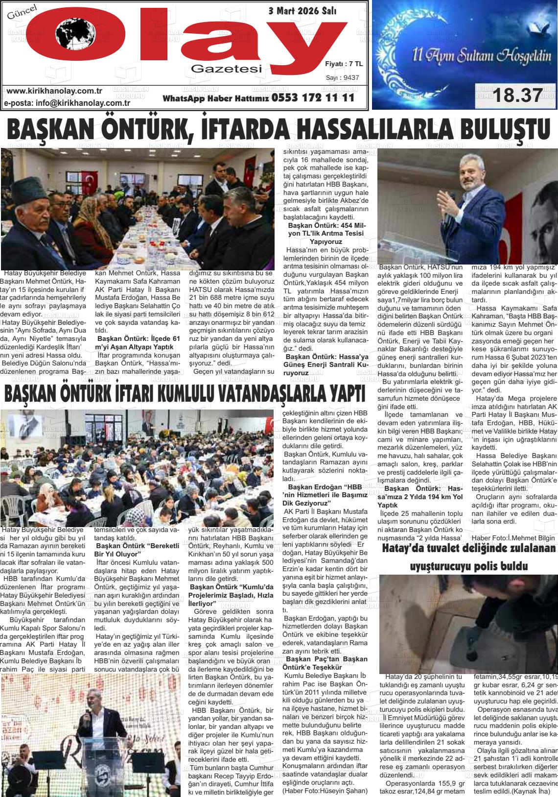 Hatay Guncelolay 03.03.2026