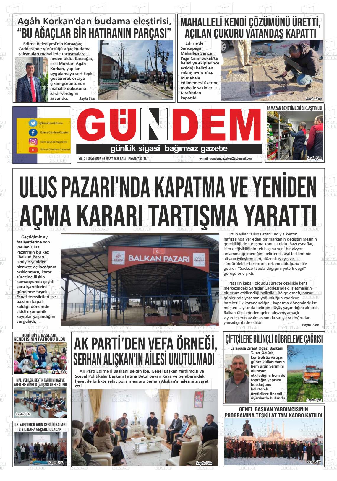 Edirne Gundem 03.03.2026