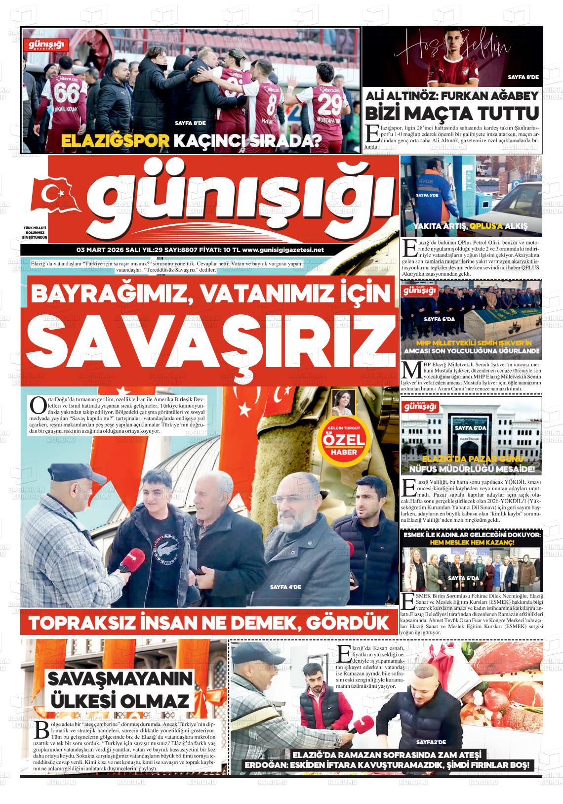 Elazig Gunisigi 03.03.2026