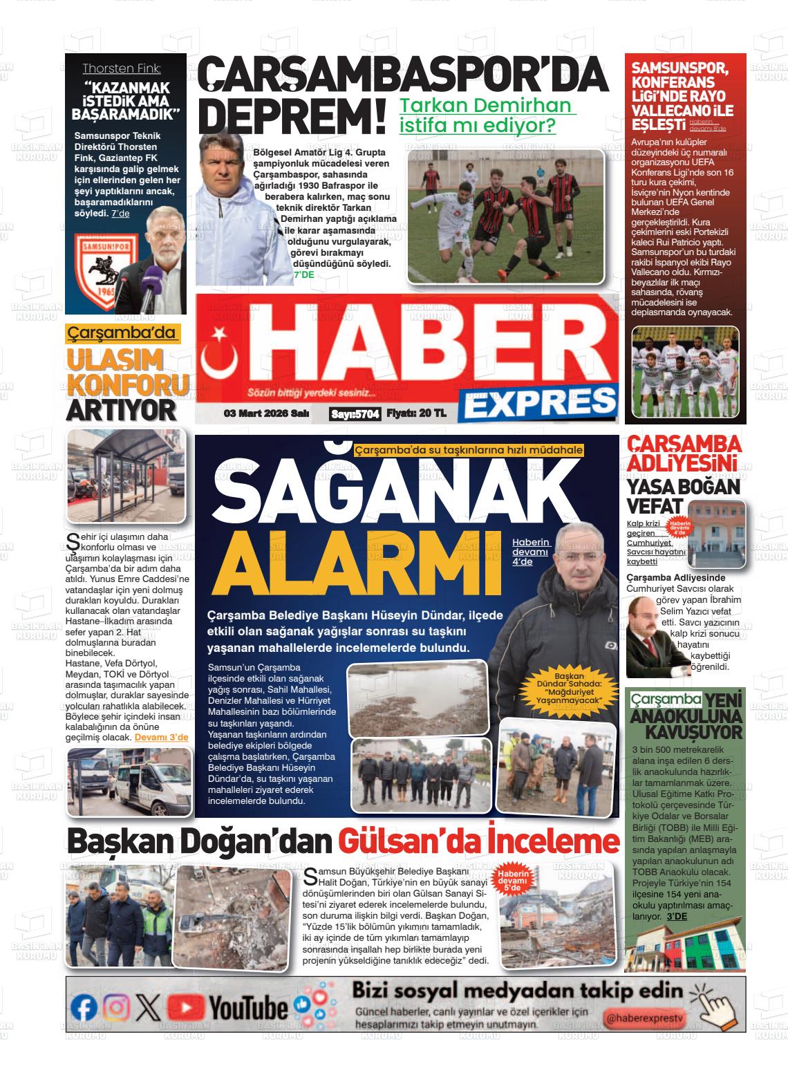 Samsun Haberexpres 03.03.2026