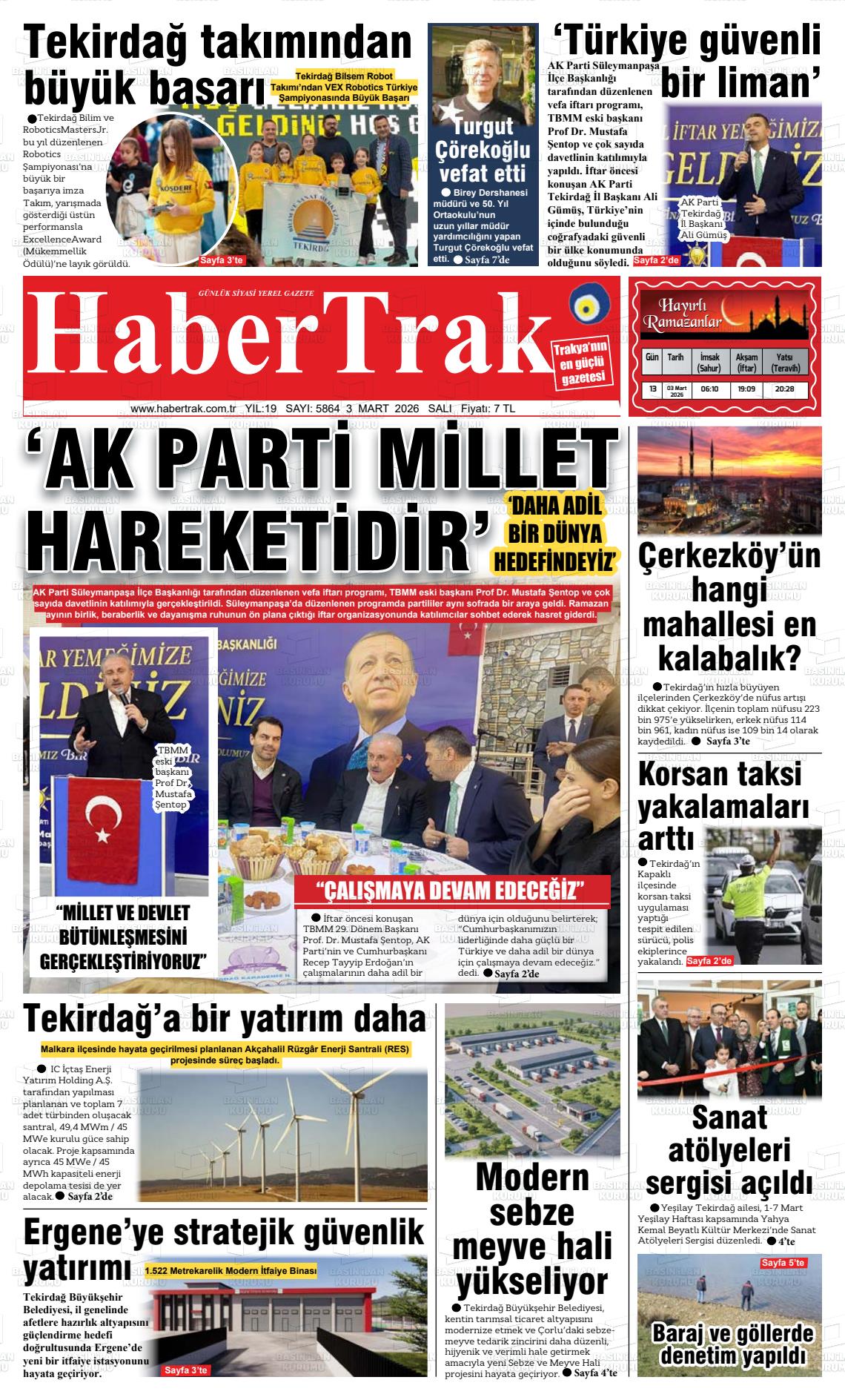 Tekirdag Habertrak 03.03.2026