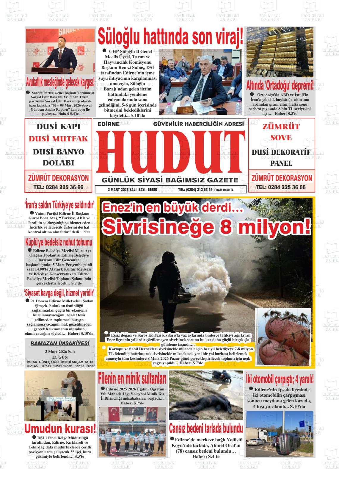 Edirne Hudut 03.03.2026