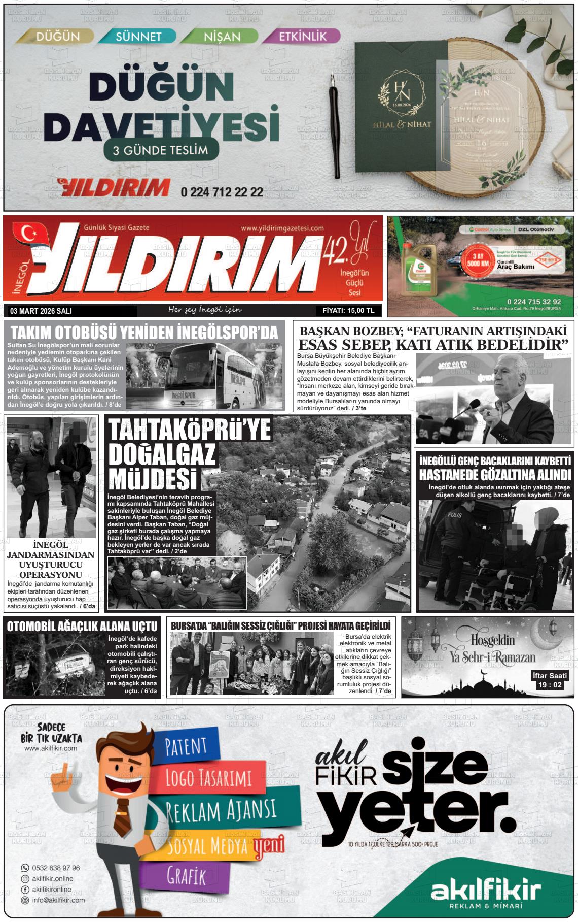 Bursa Inegolyildirim 03.03.2026