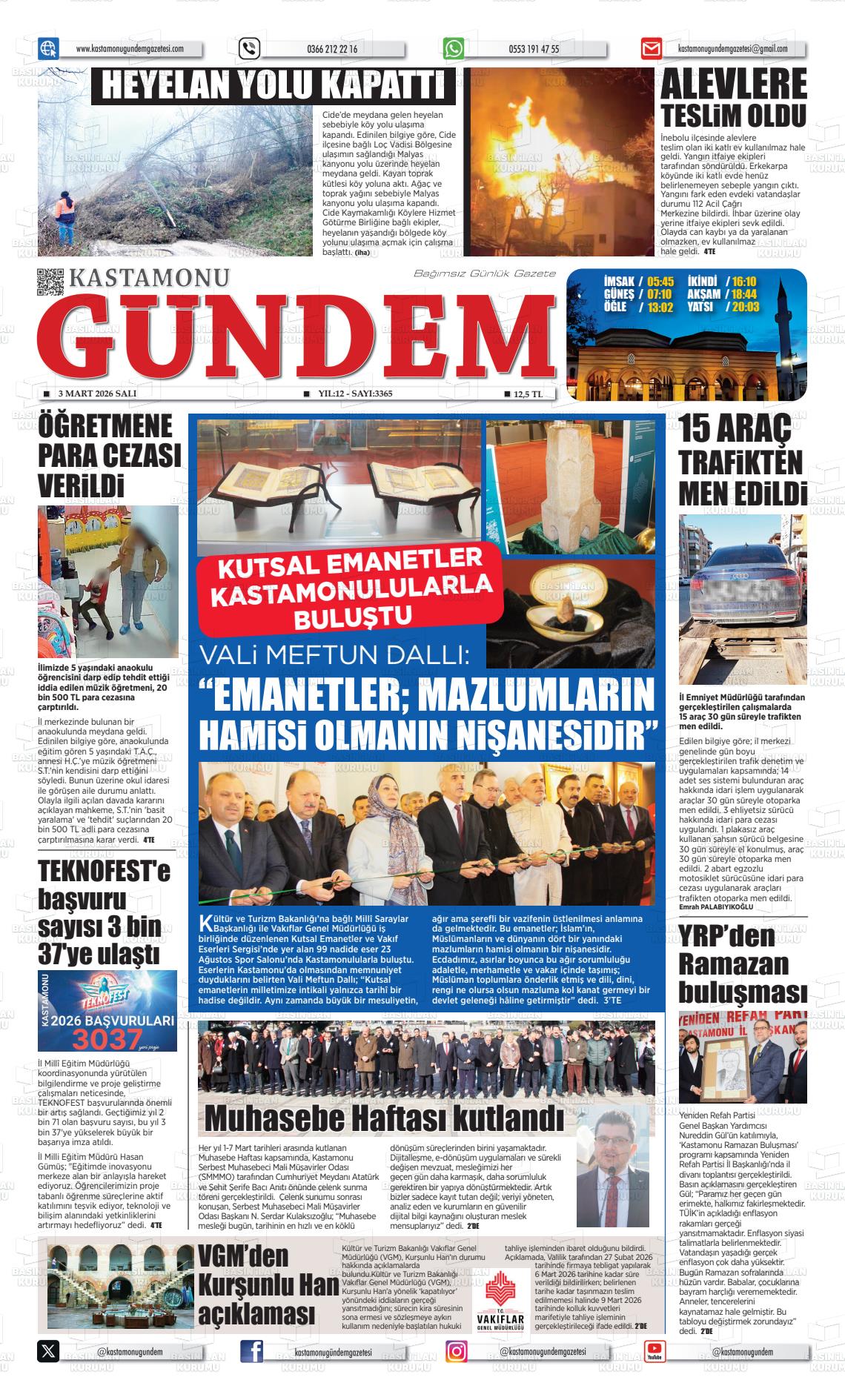 Kastamonu Gundem 03.03.2026