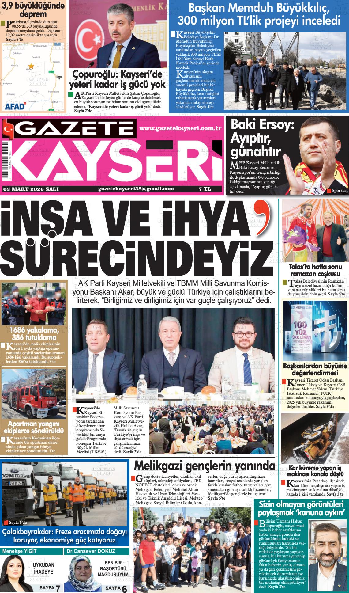 Kayseri Haber 38 03.03.2026