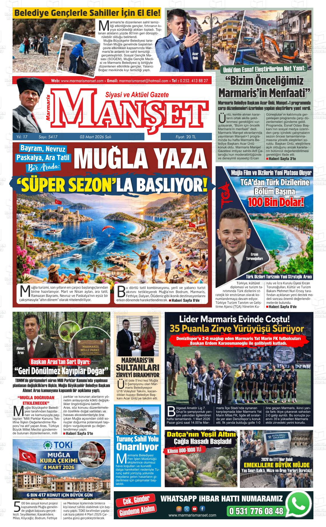 Mugla Manset 03.03.2026