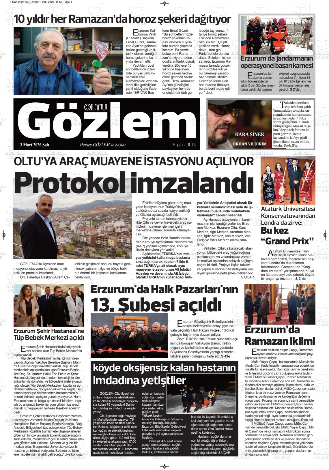 Erzurum Oltugozlem 03.03.2026
