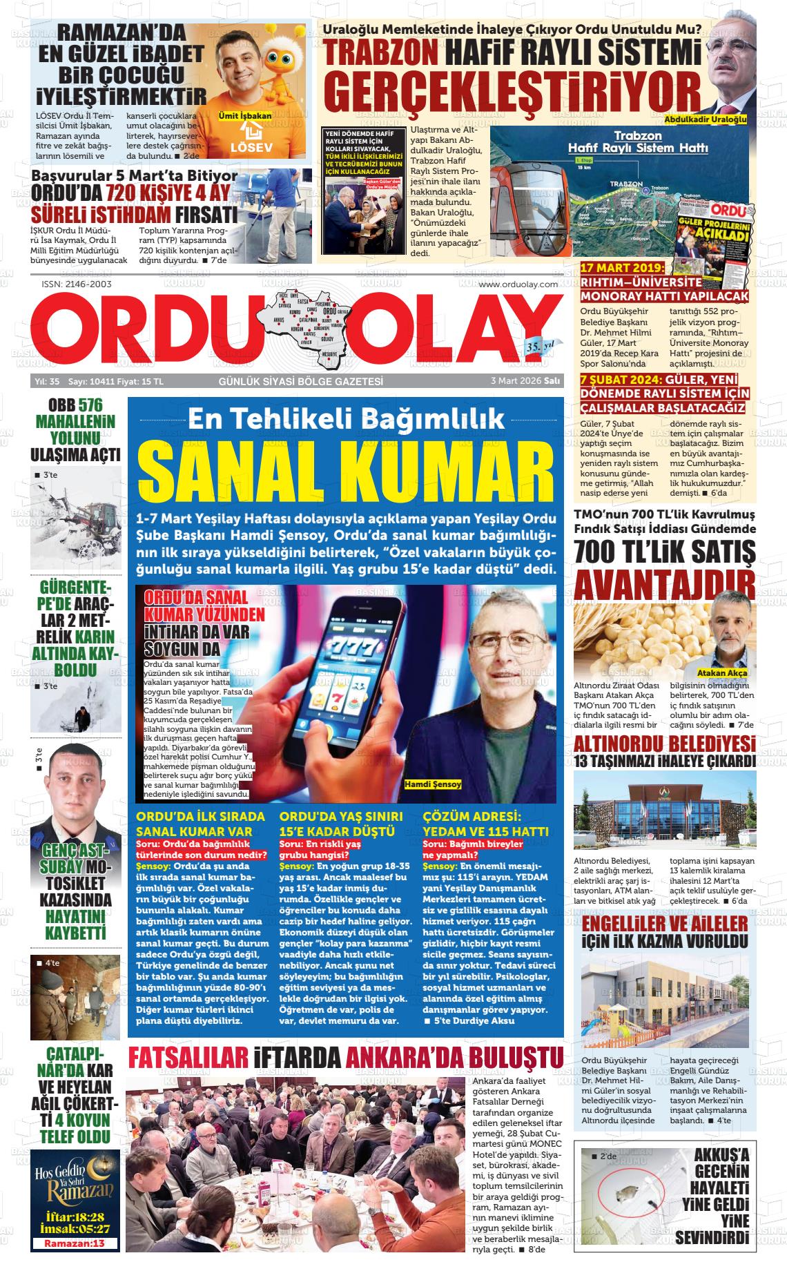Ordu Olay 03.03.2026