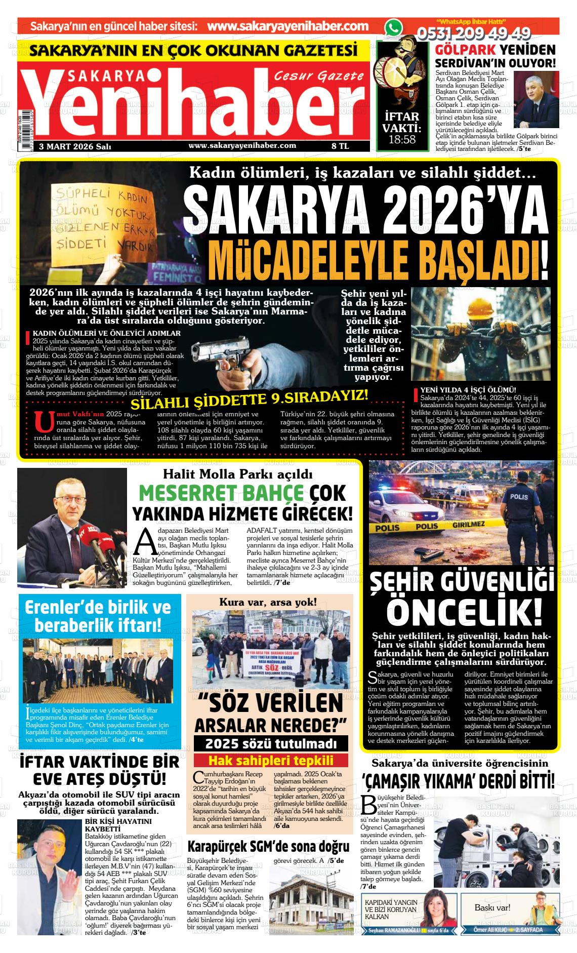 Sakarya Yenihaber 03.03.2026
