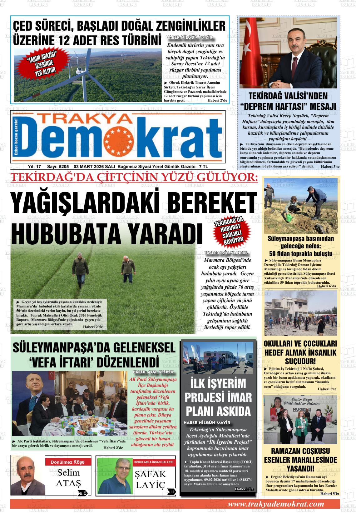 Tekirdag Trakyademokrat 03.03.2026