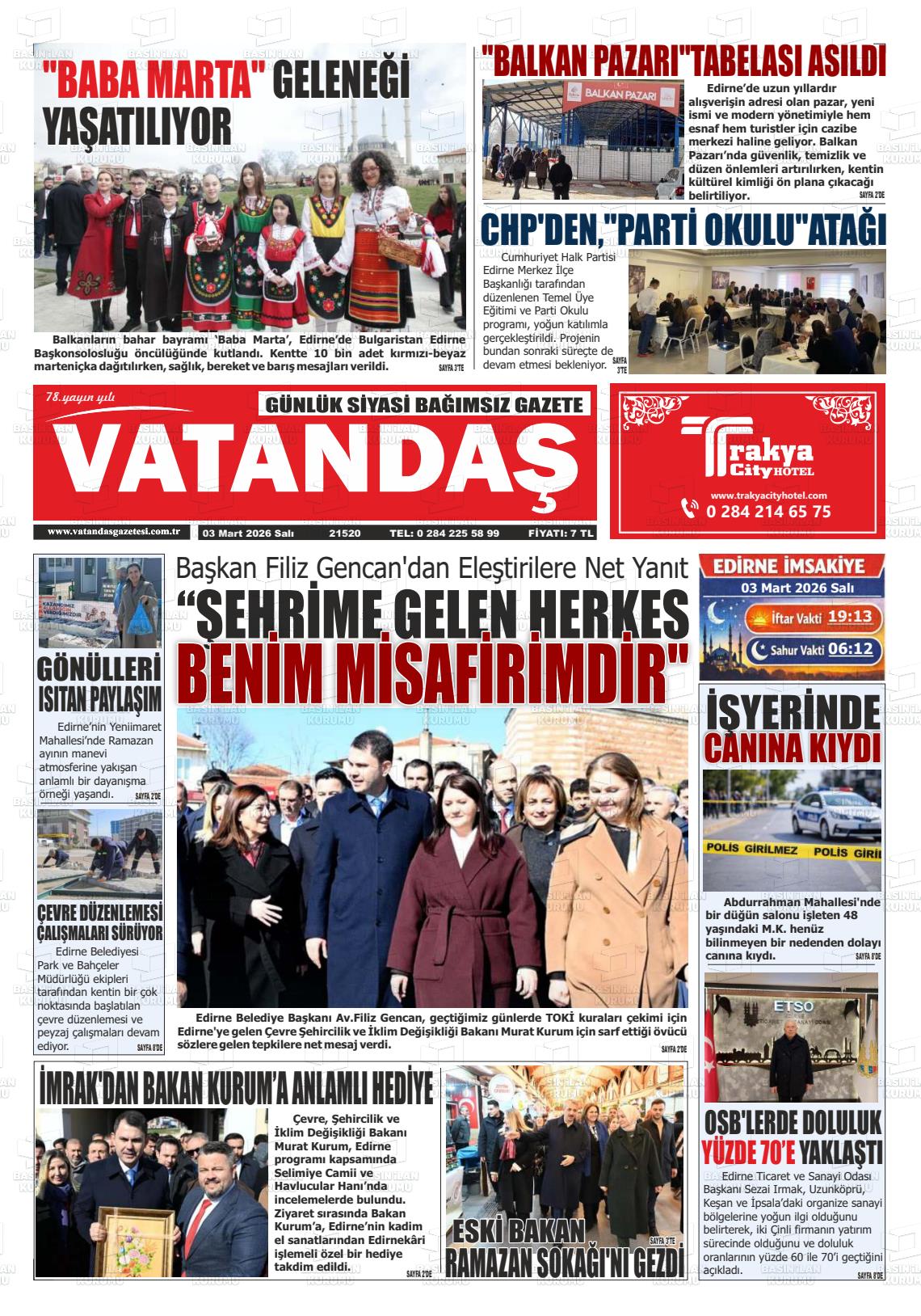 Edirne Vatandas 03.03.2026