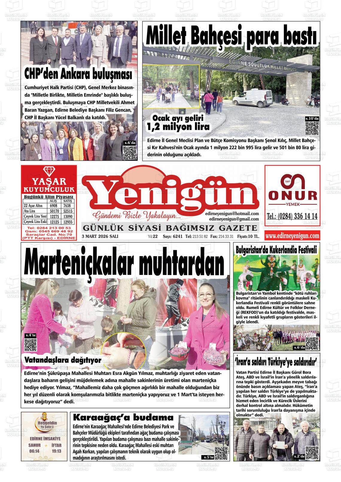 Izmir Yenigun 03.03.2026