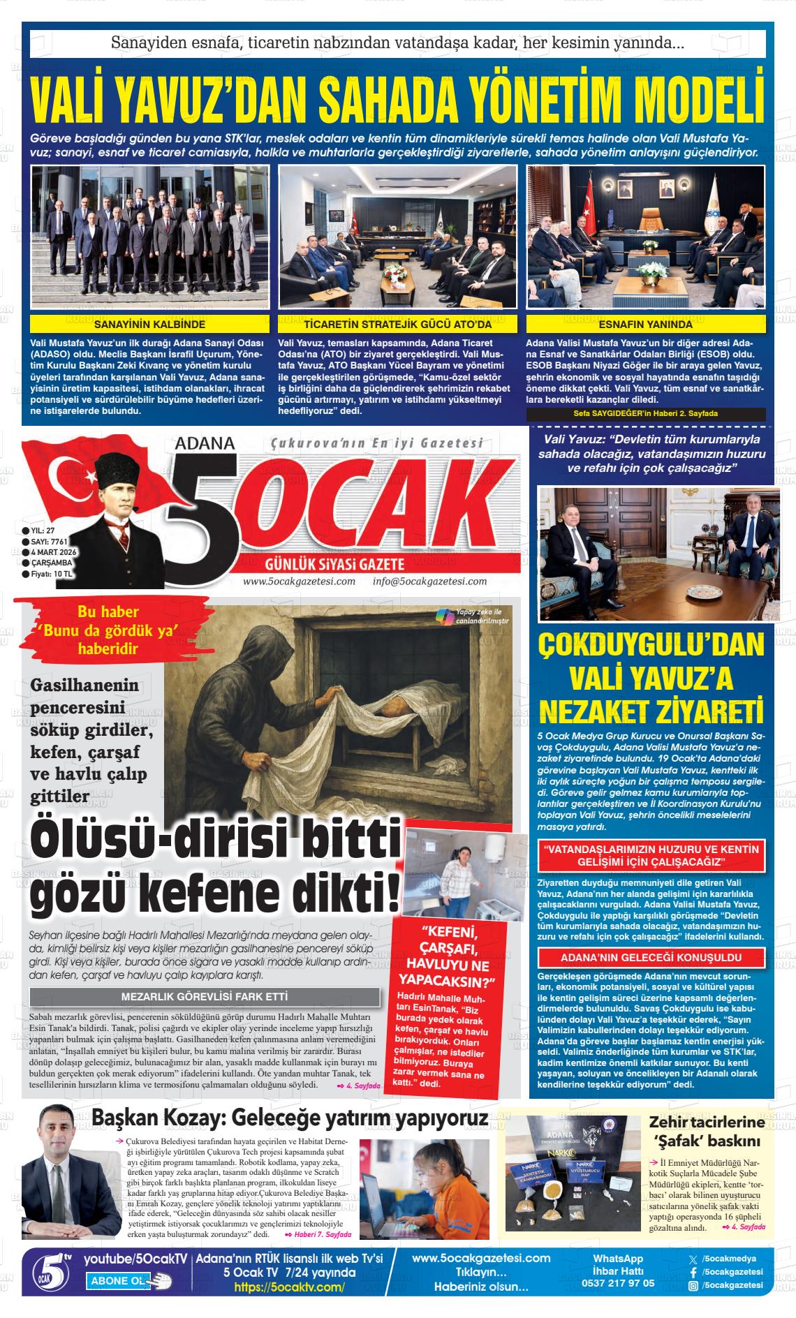 Adana 5 Ocak 04.03.2026