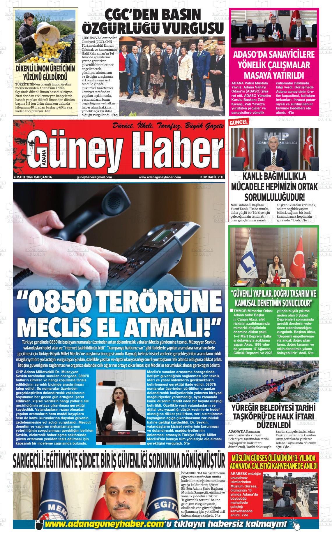 Adana Guneyhaber 04.03.2026