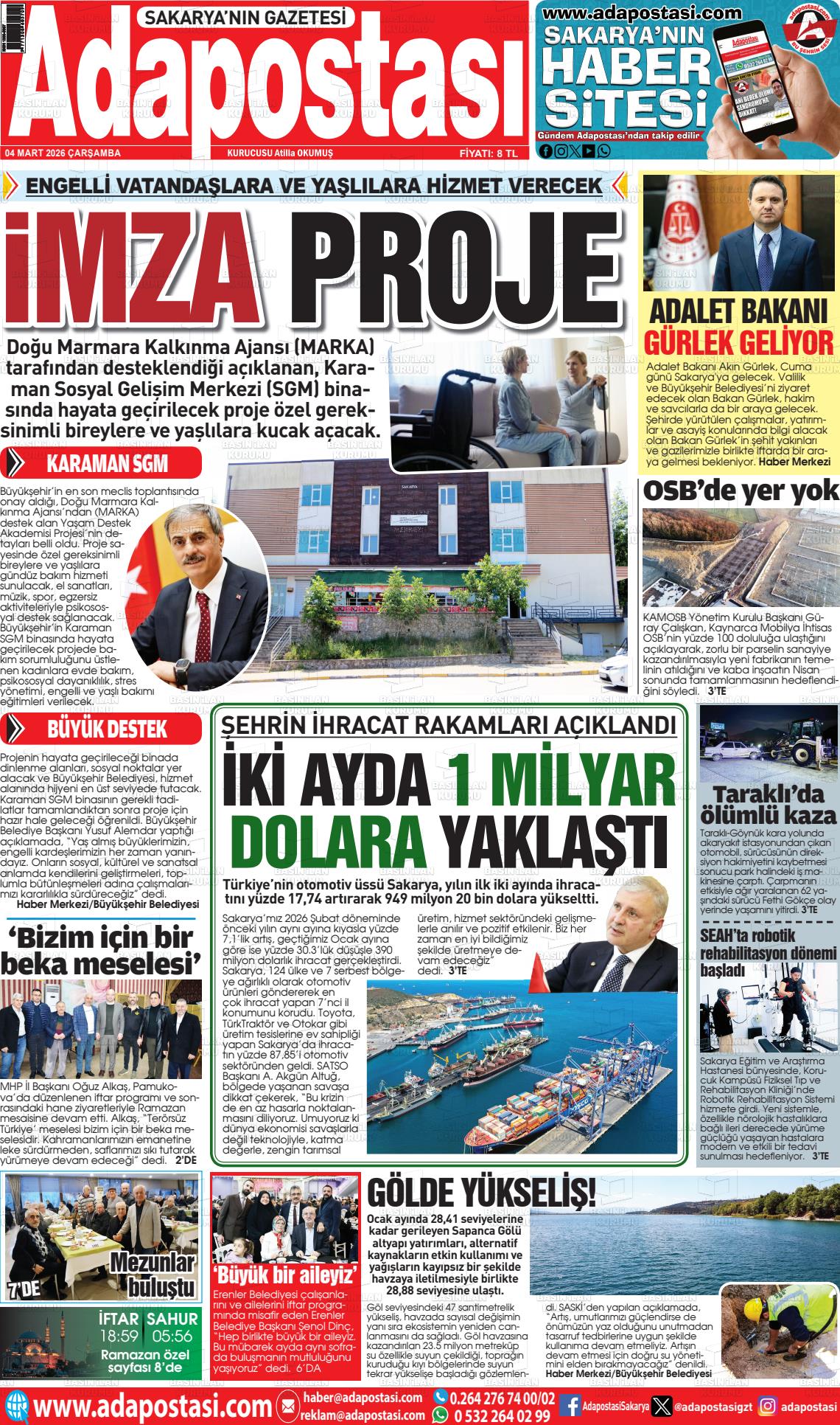 Sakarya Adapostasi 04.03.2026