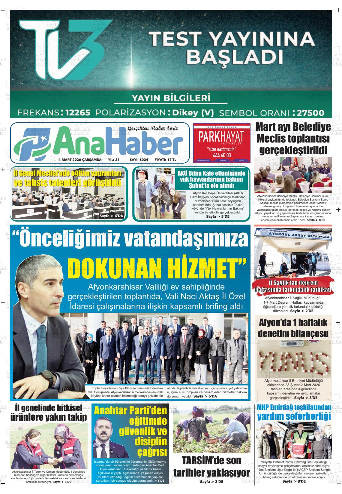 Afyonkarahisar Anahaber 04.03.2026