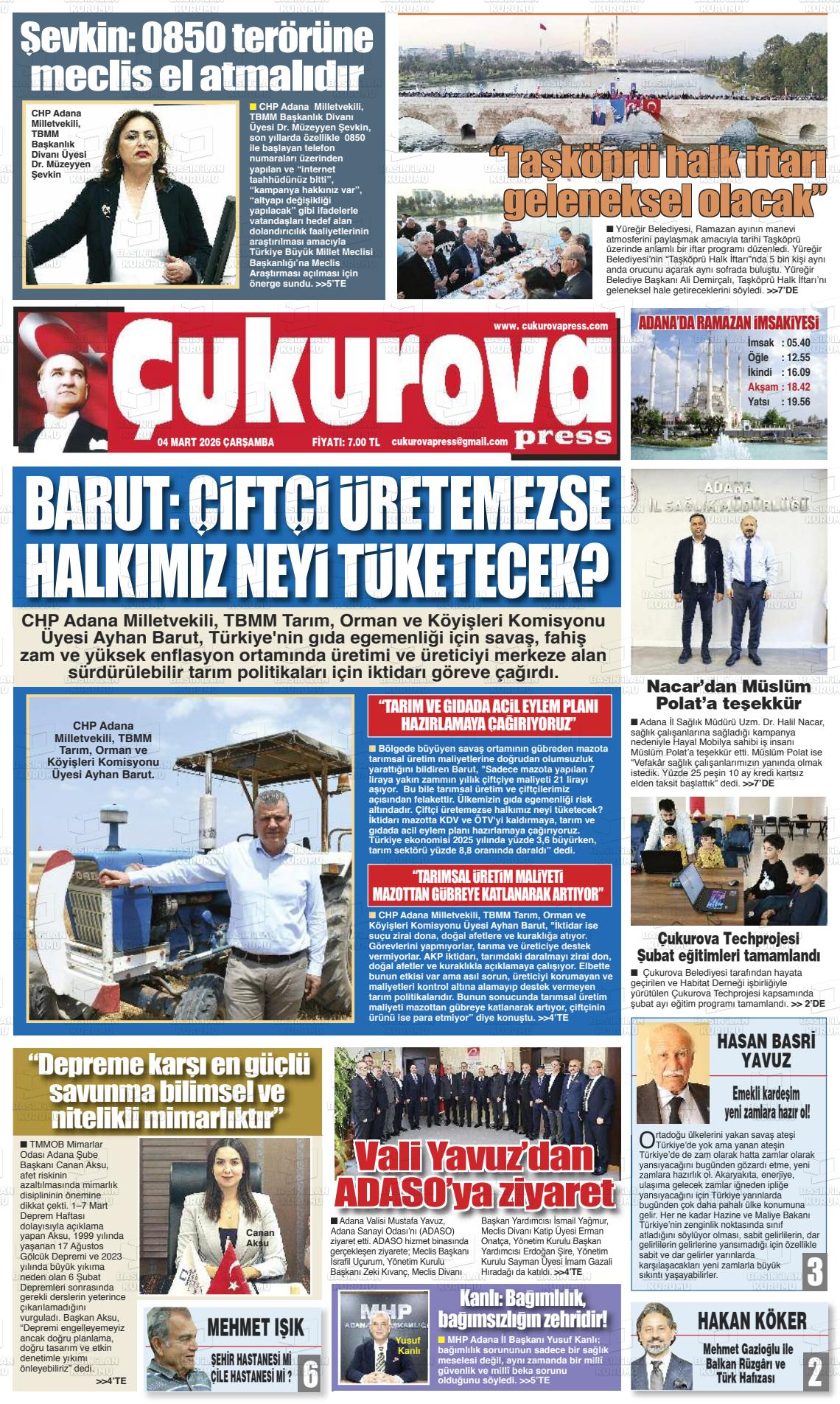 Adana Cukurovapress 04.03.2026