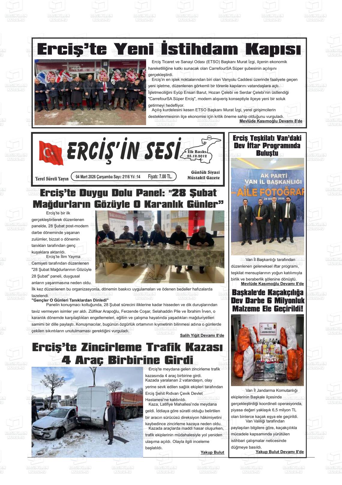 Van Ercisinsesi 04.03.2026