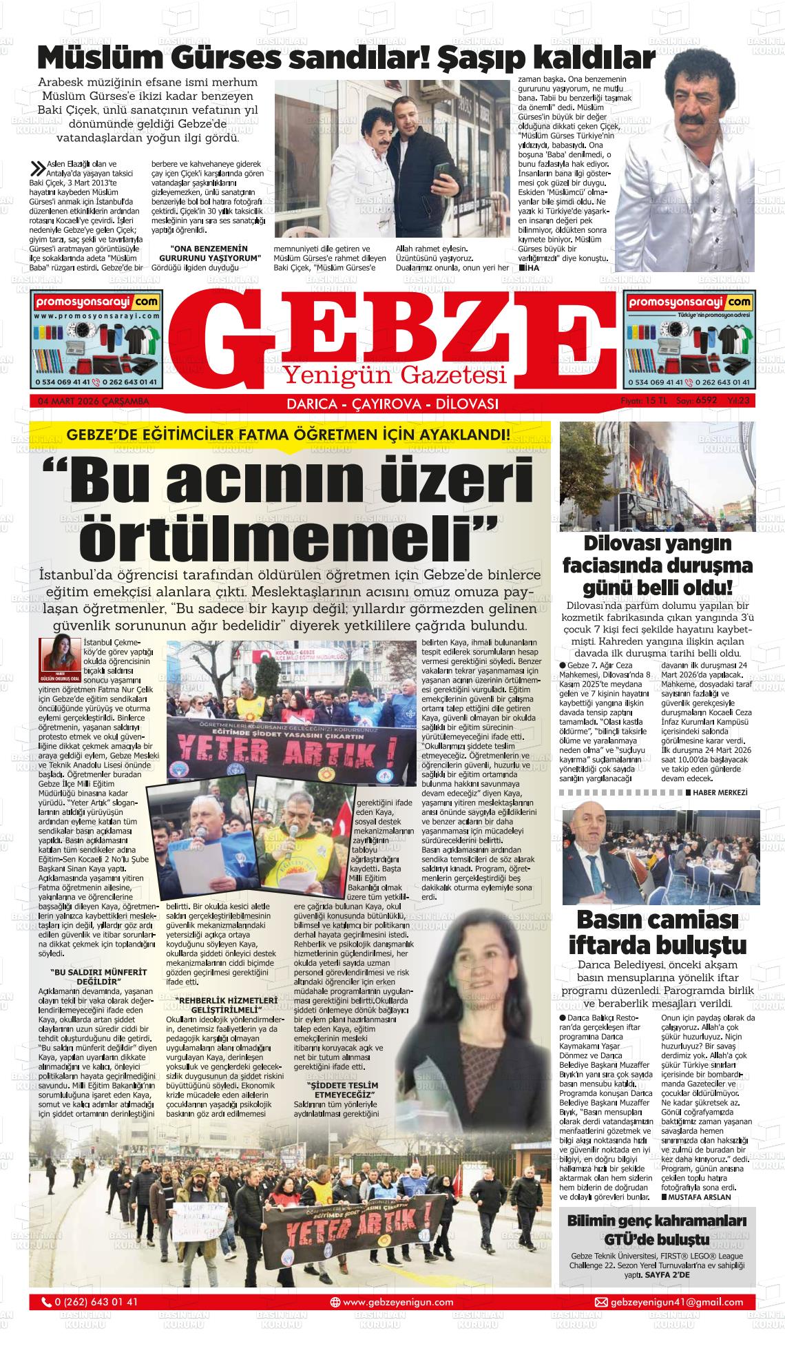 Kocaeli Gebzeyenigun 04.03.2026