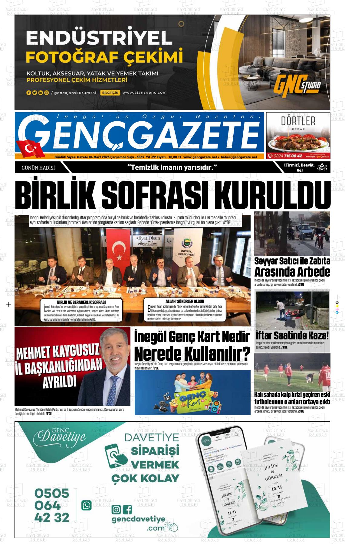 Bursa Gencgazete 04.03.2026