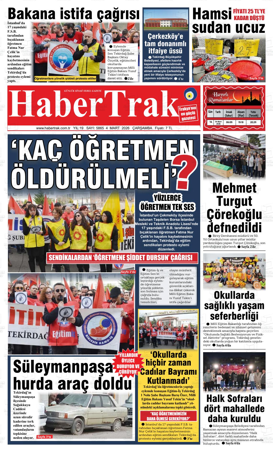 Tekirdag Habertrak 04.03.2026