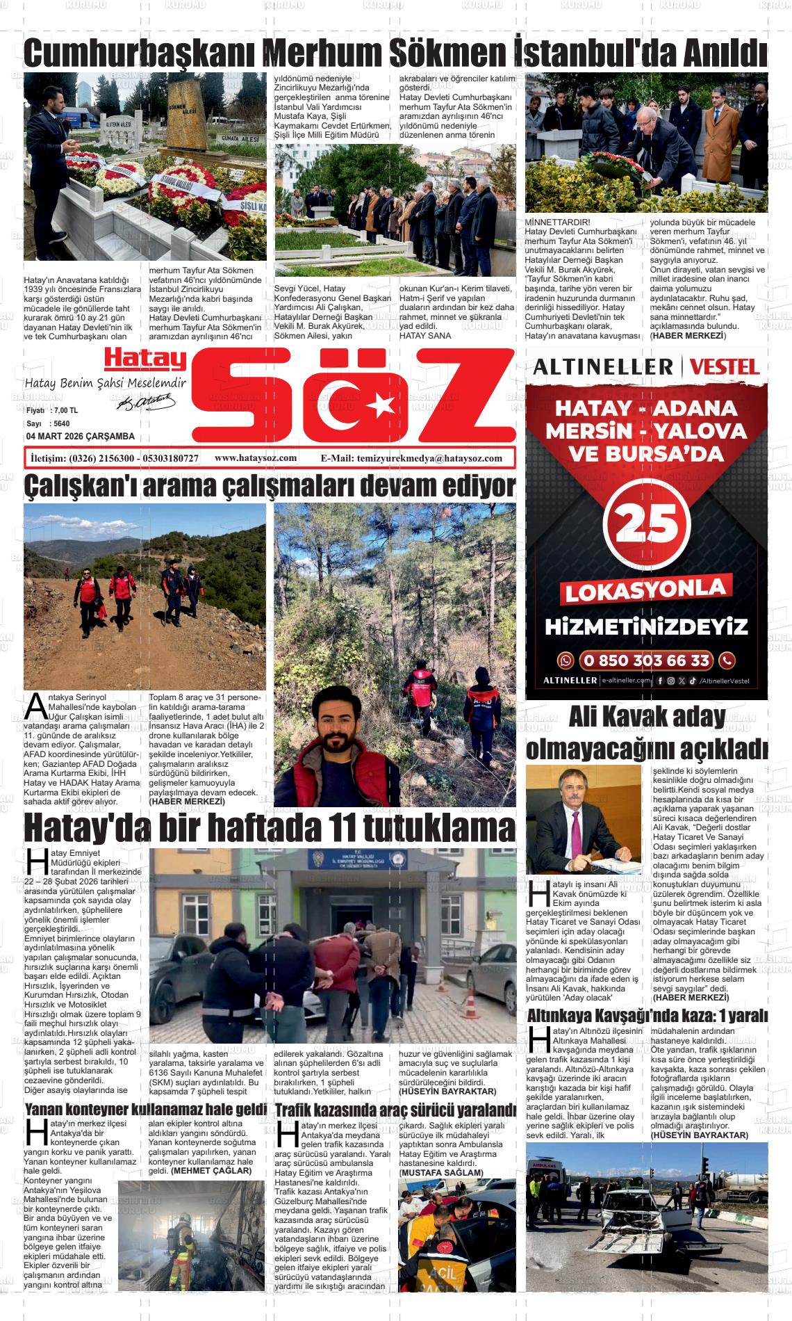 Hatay Soz 04.03.2026