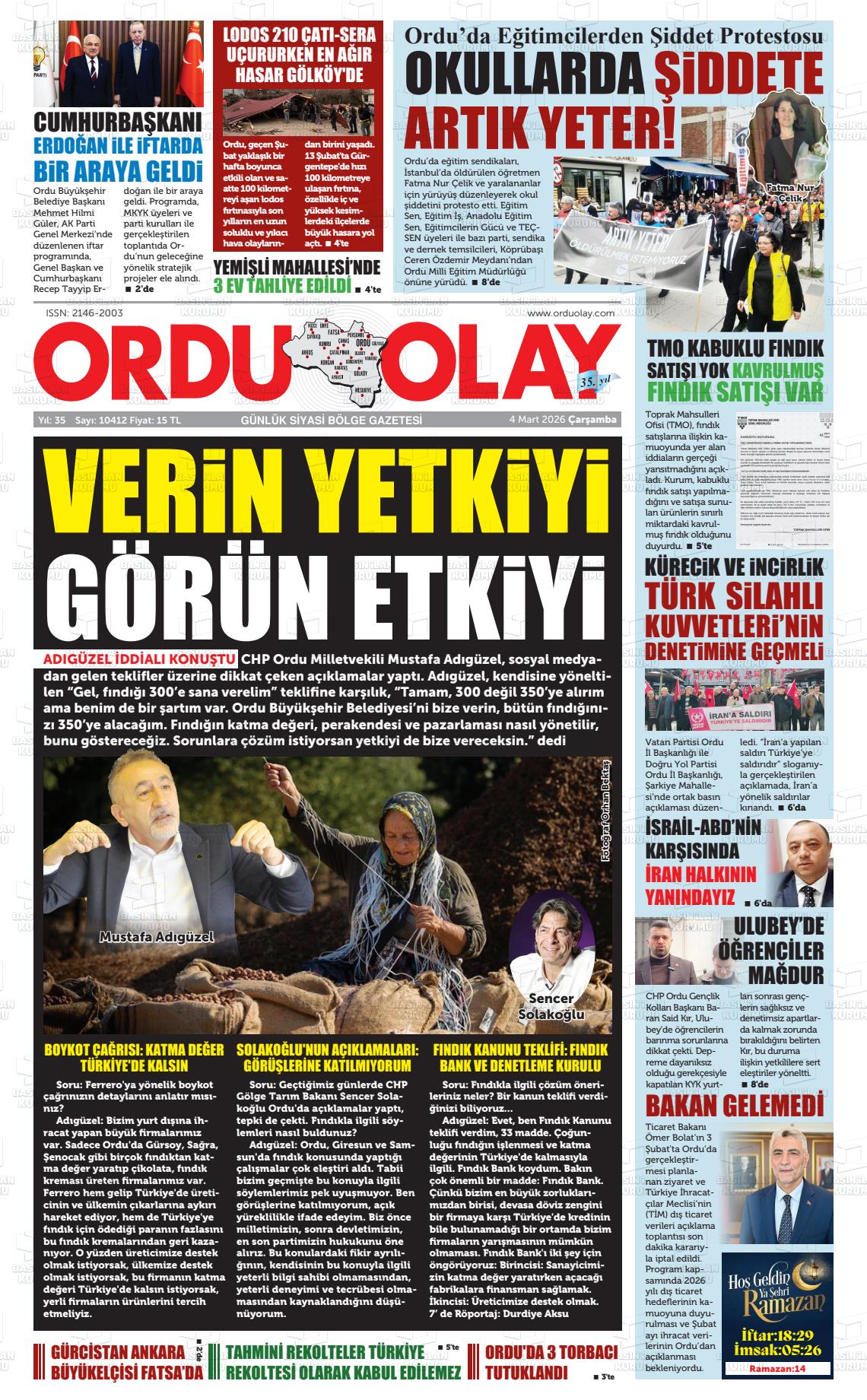 Ordu Olay 04.03.2026