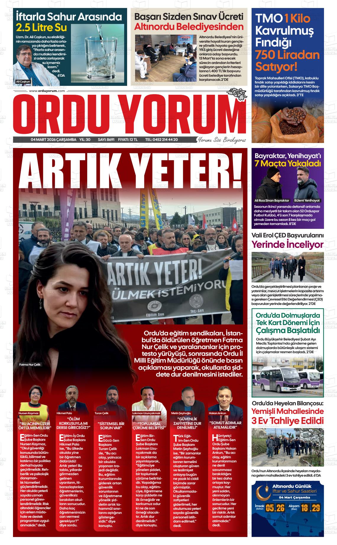 Ordu Yorum 04.03.2026