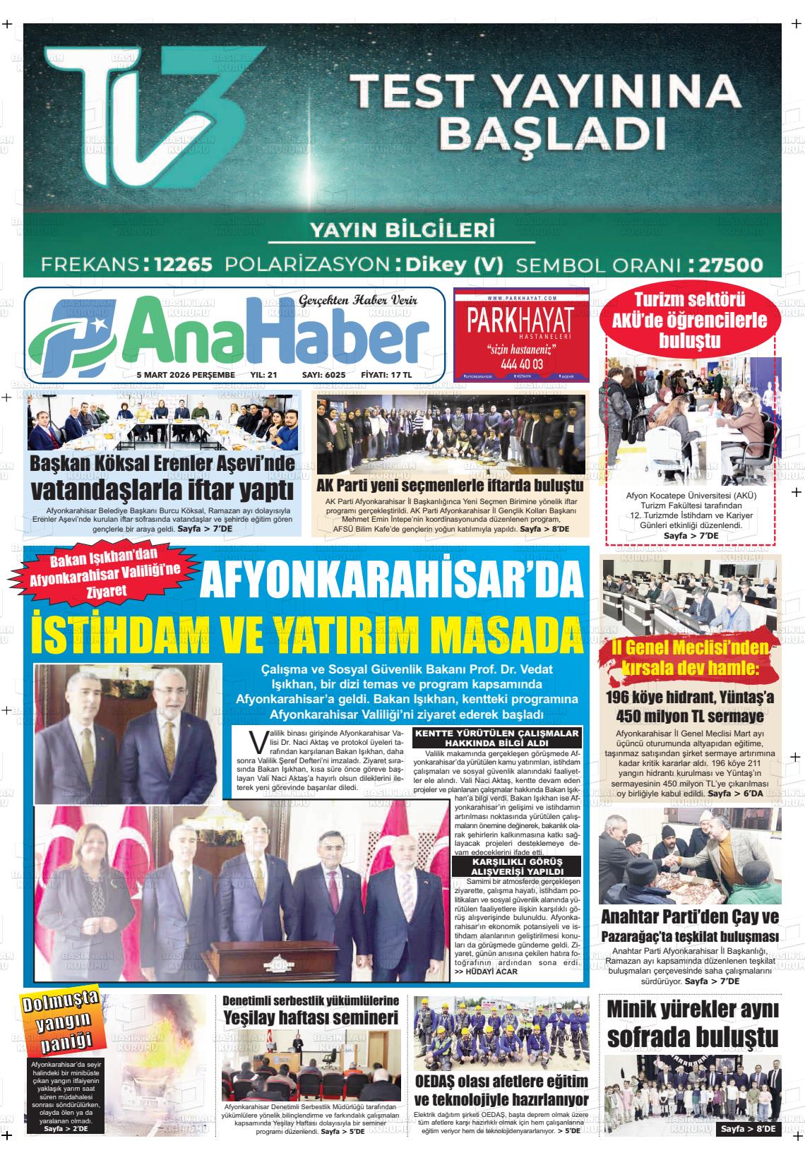 Afyonkarahisar Anahaber 05.03.2026