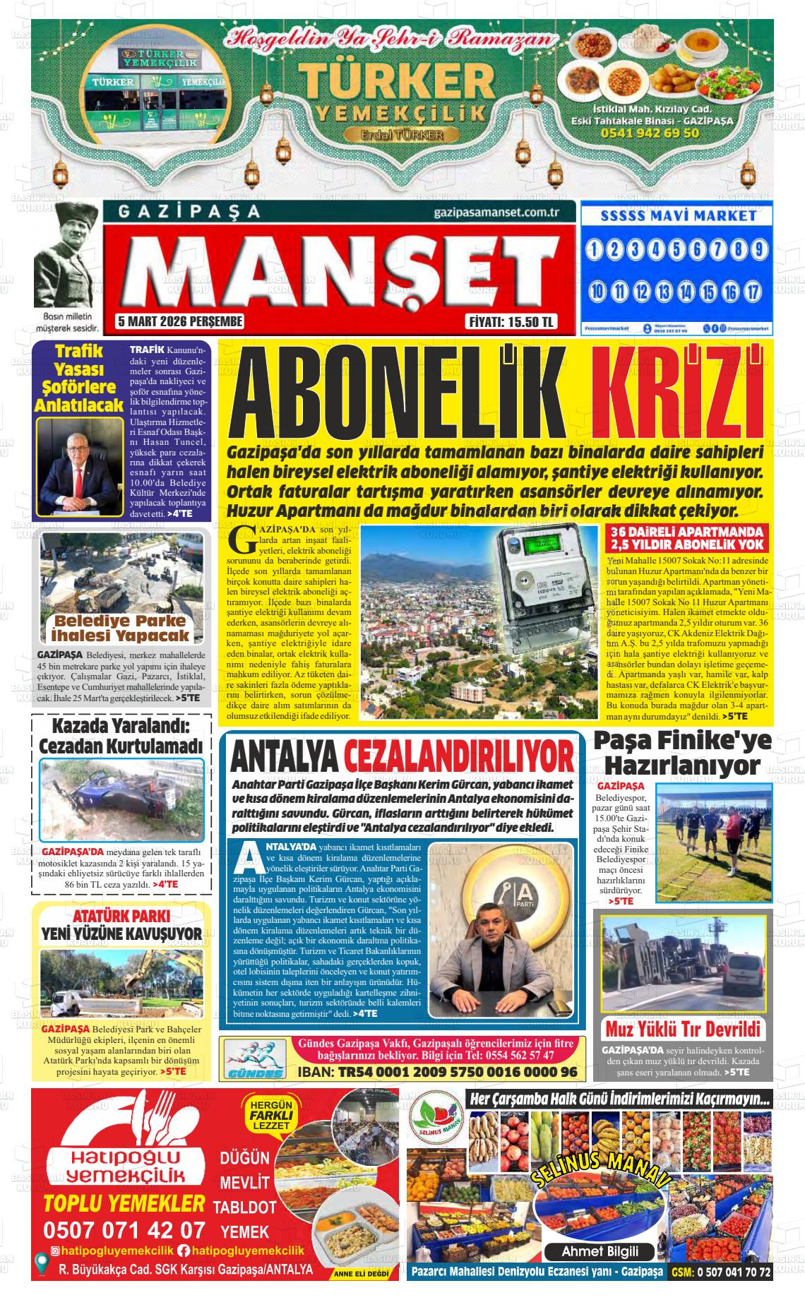 Antalya Gazipasamanset 05.03.2026