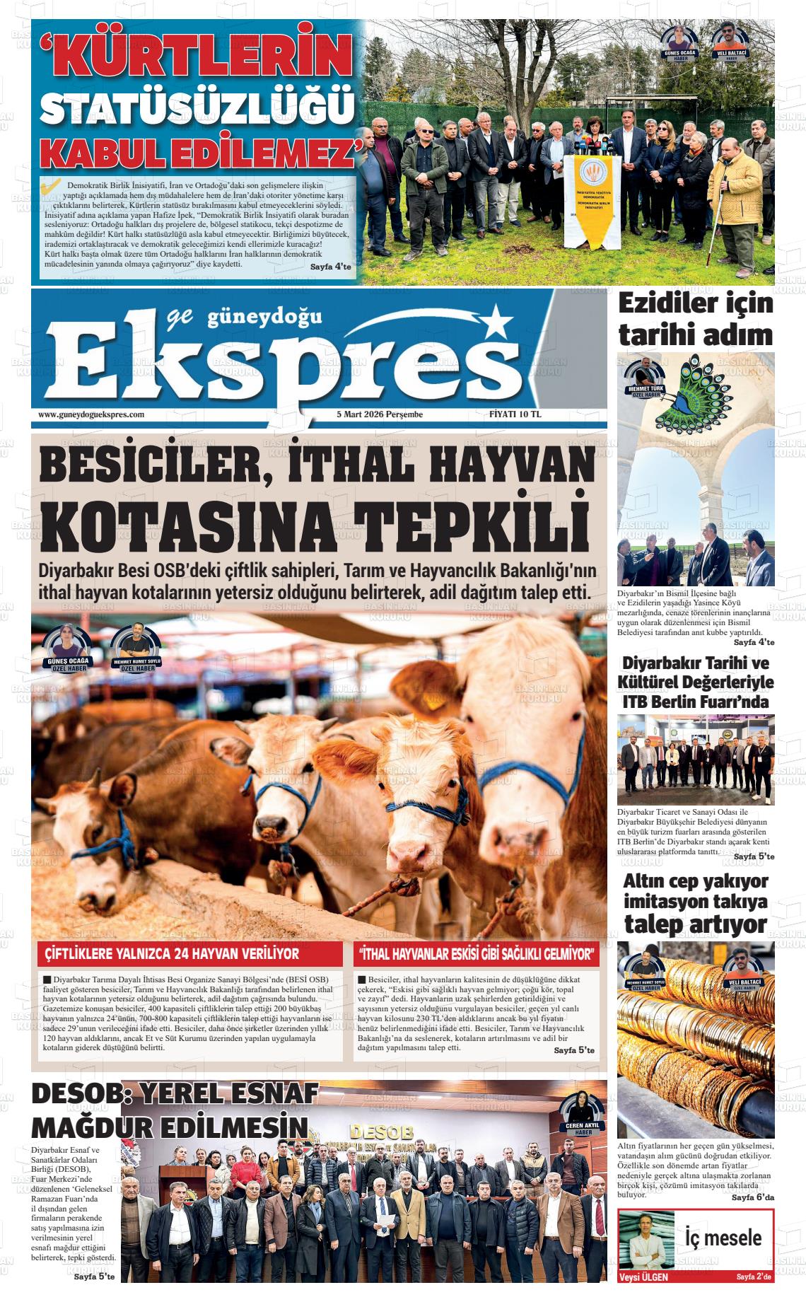 Diyarbakir Geguneydoguekspres 05.03.2026