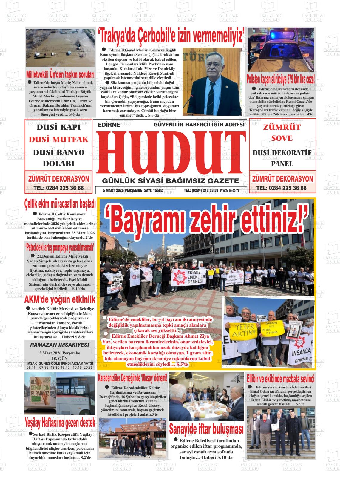 Edirne Hudut 05.03.2026
