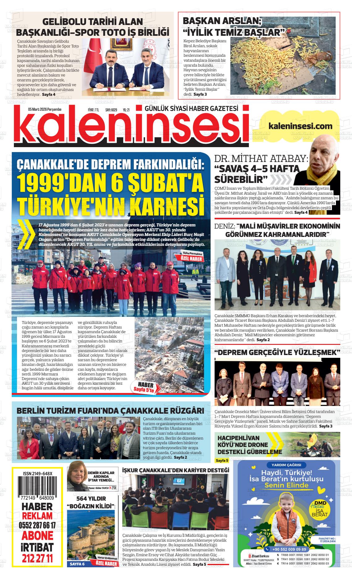 Canakkale Kaleninsesi 05.03.2026